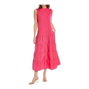 Ted Baker Dress Viannee cotton tiered maxi pink size 6 (US 14)